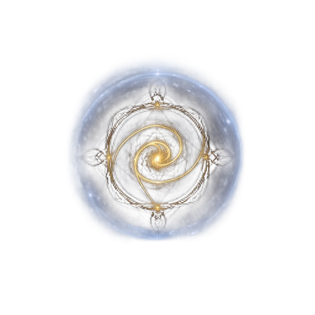 Silueta serena con espiral interior